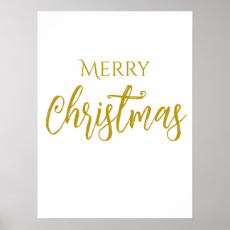 Faux-Gold Foil Merry Christmas Chic Poster