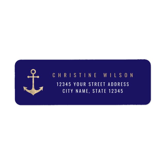 faux gold foil nautical anchor (Front)