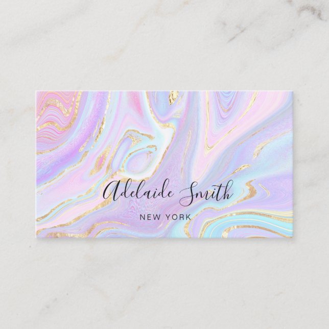 FAUX gold foil on fluid marble Business Card (Front)