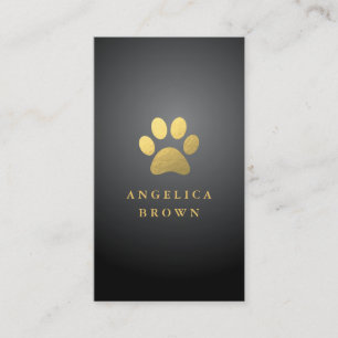 Faux Gold Foil Paw Print Business Card