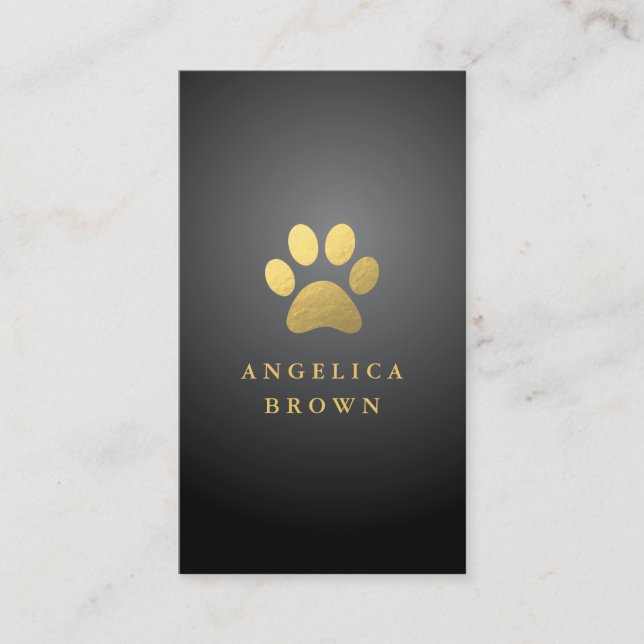Faux Gold Foil Paw Print Business Card (Front)
