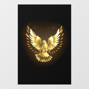 Faux Gold Foil Peace Dove on Black