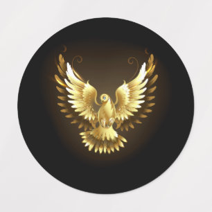 Faux Gold Foil Peace Dove on Black
