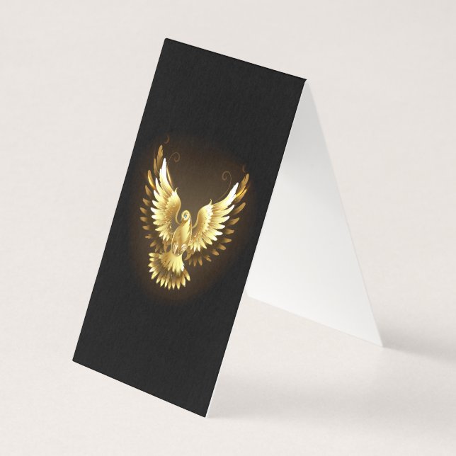 Faux Gold Foil Peace Dove on Black (Back)