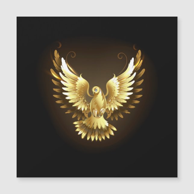 Faux Gold Foil Peace Dove on Black (Front)