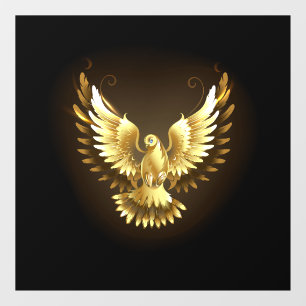 Faux Gold Foil Peace Dove on Black