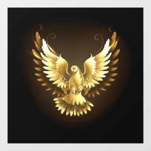 Faux Gold Foil Peace Dove on Black