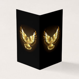 Faux Gold Foil Peace Dove on Black