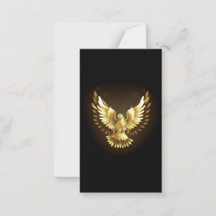 Faux Gold Foil Peace Dove on Black Advice Card