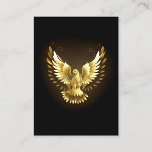 Faux Gold Foil Peace Dove on Black Appointment Card