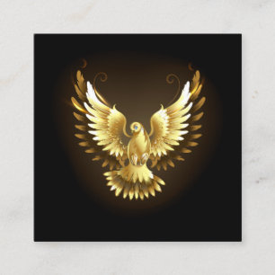 Faux Gold Foil Peace Dove on Black Appointment Card