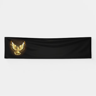 Faux Gold Foil Peace Dove on Black Banner