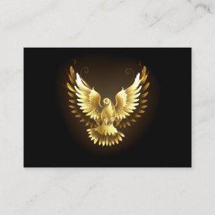 Faux Gold Foil Peace Dove on Black Business Card