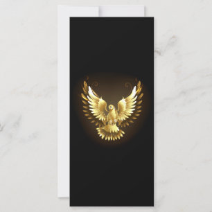 Faux Gold Foil Peace Dove on Black Card