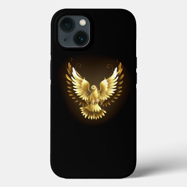 Faux Gold Foil Peace Dove on Black Case-Mate iPhone Case (Back)