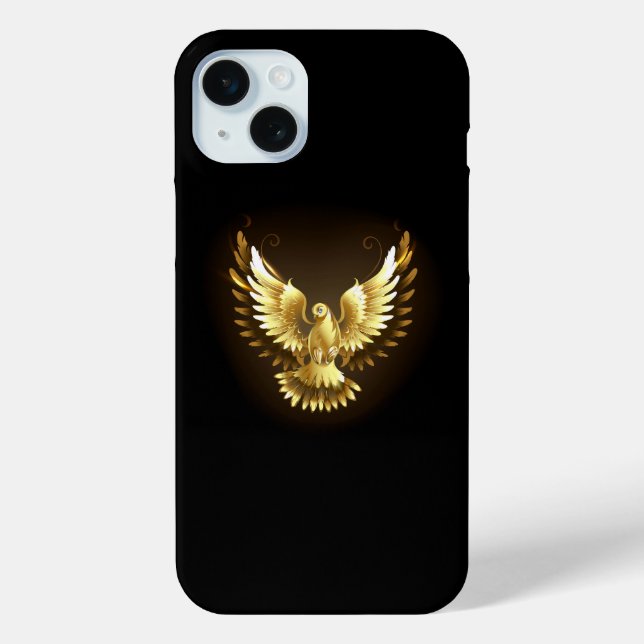 Faux Gold Foil Peace Dove on Black Case-Mate iPhone Case (Back)