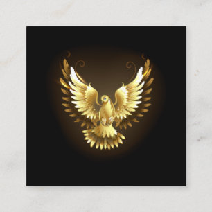 Faux Gold Foil Peace Dove on Black Discount Card
