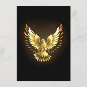 Faux Gold Foil Peace Dove on Black Enclosure Card