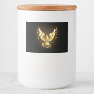 Faux Gold Foil Peace Dove on Black Food Label