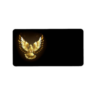 Faux Gold Foil Peace Dove on Black Label