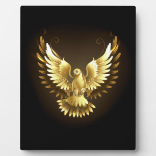 Faux Gold Foil Peace Dove on Black Plaque