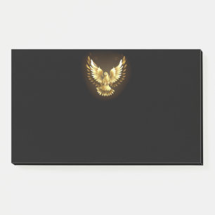 Faux Gold Foil Peace Dove on Black Post-it Notes