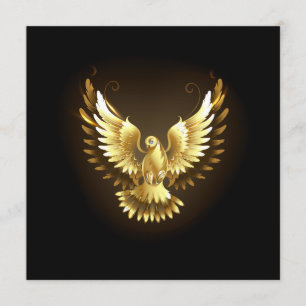 Faux Gold Foil Peace Dove on Black Programme