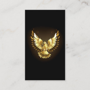 Faux Gold Foil Peace Dove on Black Referral Card
