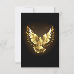 Faux Gold Foil Peace Dove on Black Save The Date