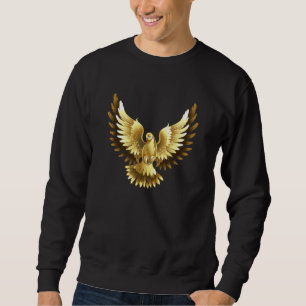 Faux Gold Foil Peace Dove on Black Sweatshirt