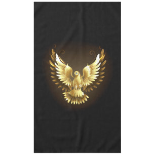 Faux Gold Foil Peace Dove on Black Tablecloth