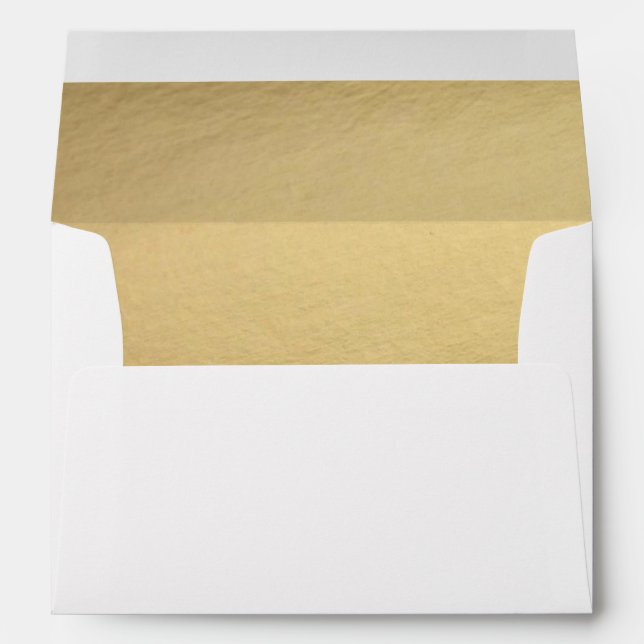 Faux Gold Foil Personalised Return Address Envelope (Back (Bottom))