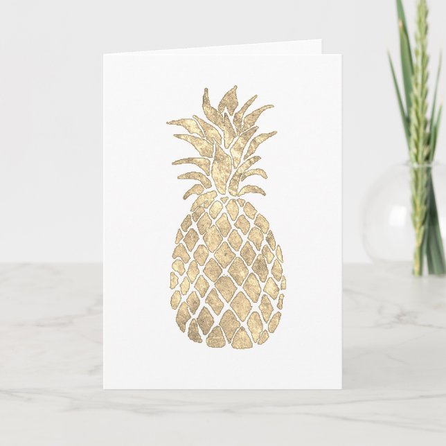 faux gold foil pineapple design card (Front)