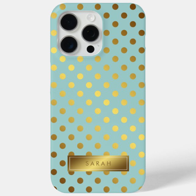 Faux Gold Foil Polka Dots Pattern Personalised Case-Mate iPhone Case (Back)