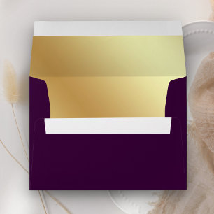 Faux Gold Foil Purple Envelope