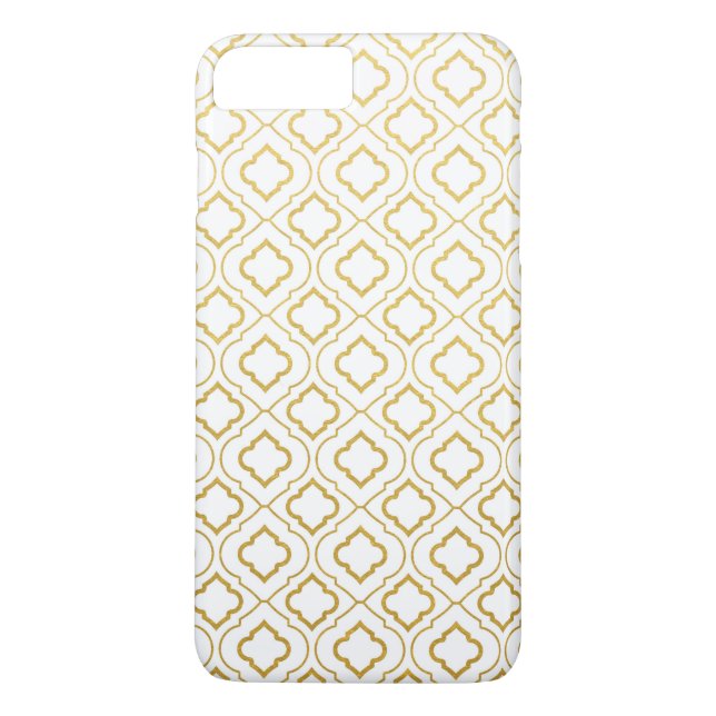 Faux Gold Foil Quatrefoil iPhone 7 Plus Case (Back)