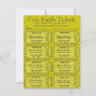 Faux Gold Foil Raffle Tickets Card