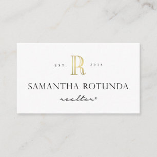 Faux Gold Foil Samantha R Business Cards