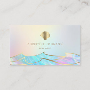 faux gold foil seashell logo business card