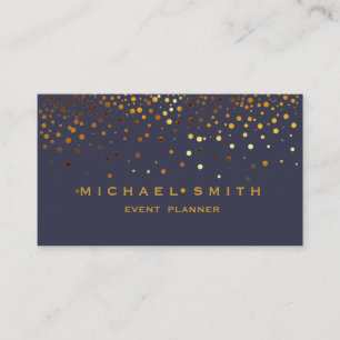 Faux Gold Foil Subtle Glitter Black Business Card