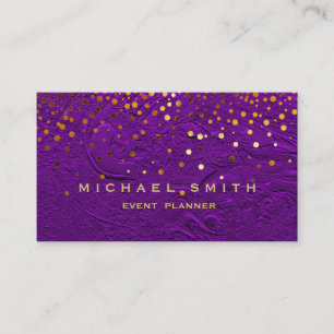 Faux Gold Foil Subtle Glitter Blue Business Card