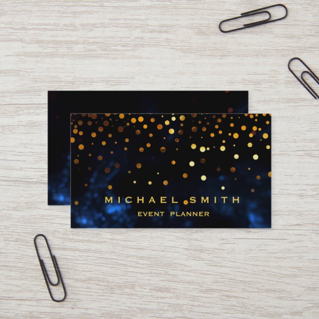 Faux Gold Foil Subtle Glitter Business Card (Front/Back In Situ)