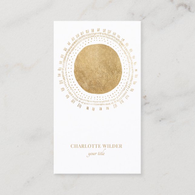Faux Gold Foil Sun Business Card (Front)