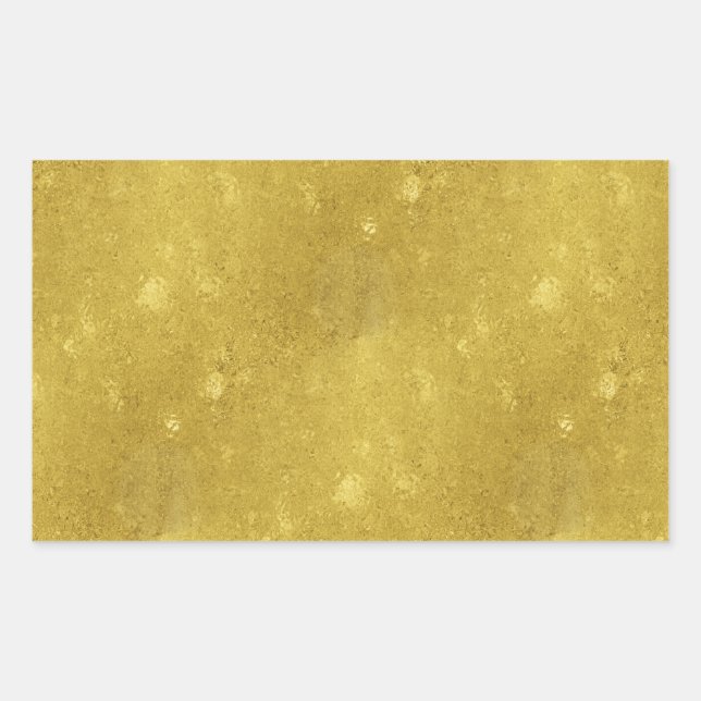 Faux Gold Foil Texture Background Sparkle Template Rectangular Sticker (Front)