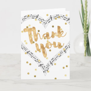 faux gold foil Thank you calligraphy music