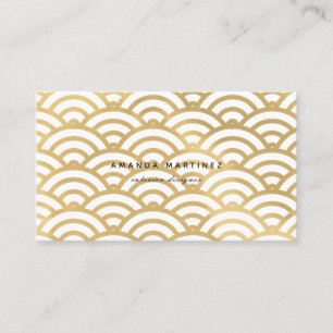 Faux Gold Foil Wave Pattern Business Card