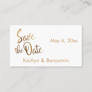 Faux Gold Foil, Wedding Detail Save the Date Card