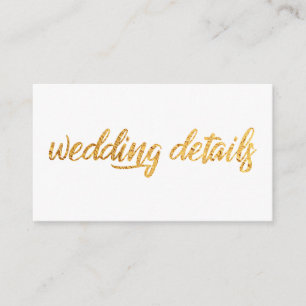 Faux Gold Foil, Wedding Details Enclosure Cards