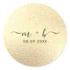 Faux Gold Foil Wedding Sticker