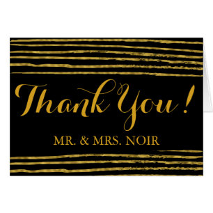 Faux Gold Foil Wedding Thank You Card